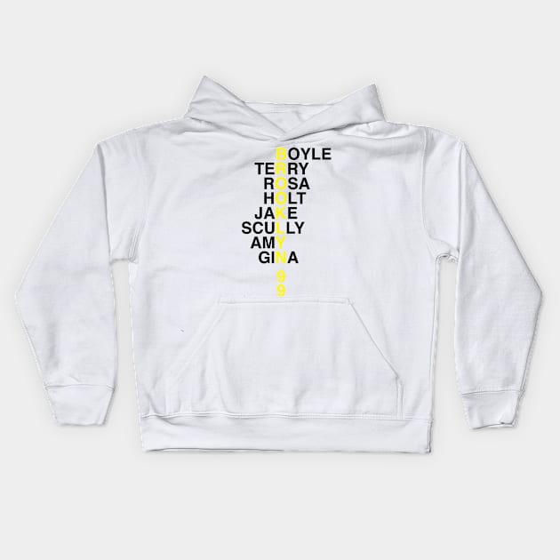 Brooklyn 99 Kids Hoodie by cats_foods_tvshows